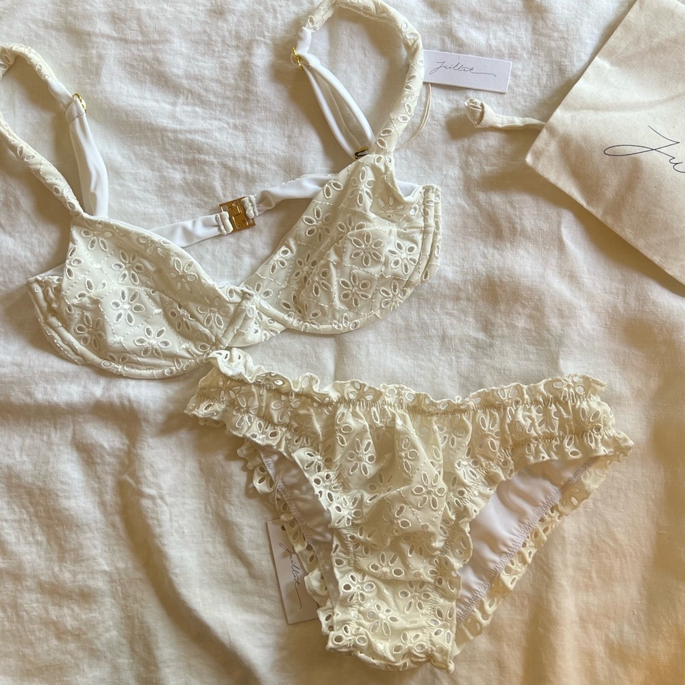 THE CHLOE BIKINI IN WHITE EYELET